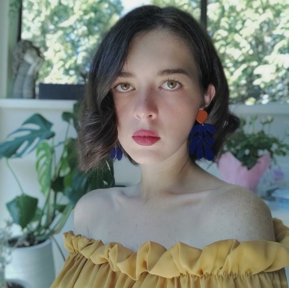 Modern Earrings, Matisse Statement Earrings - Picture 4 of 4